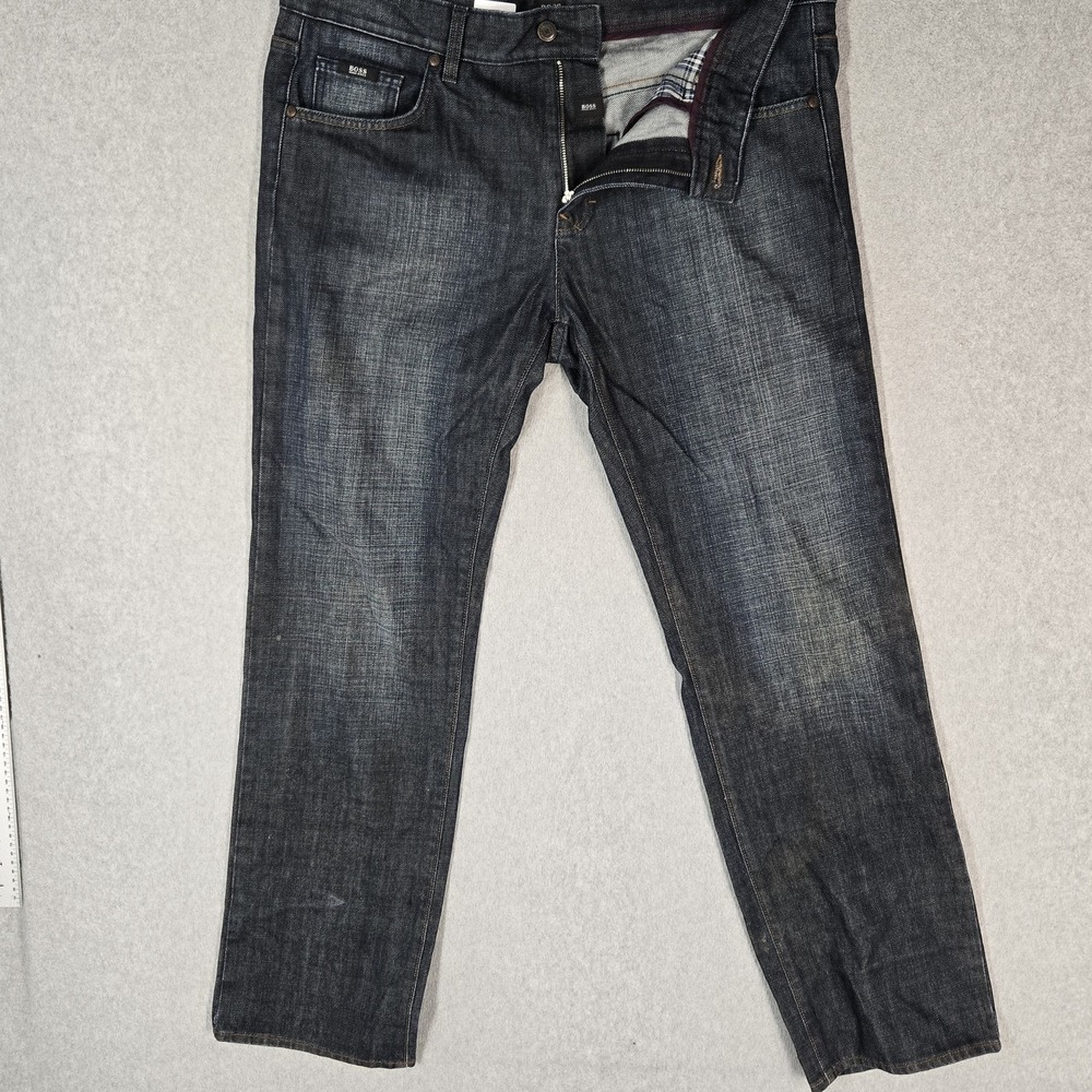 Hugo Boss Men Jeans 40 Dark Blue Denim Straight 31" Inseam Kansas